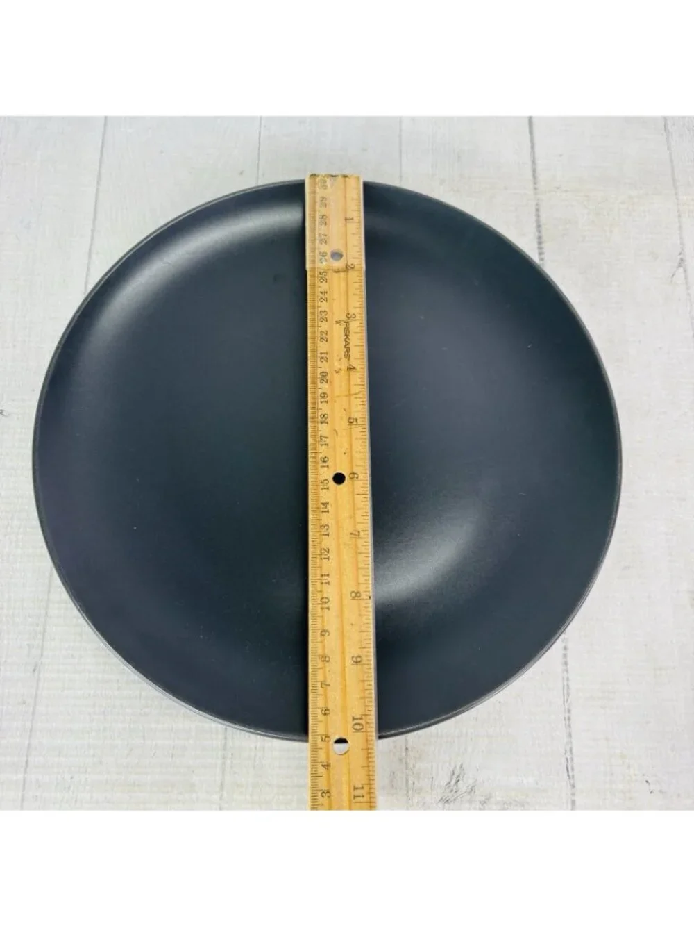 Ikea of Sweden 12011 Solid Black Matte Round Stoneware 10.25